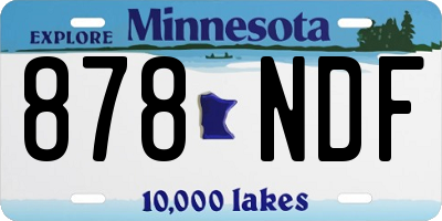 MN license plate 878NDF
