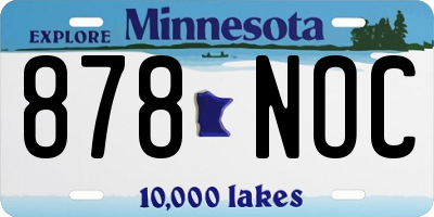 MN license plate 878NOC