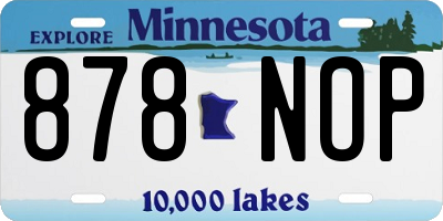 MN license plate 878NOP