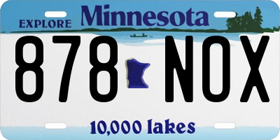 MN license plate 878NOX