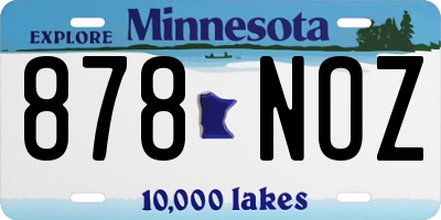 MN license plate 878NOZ