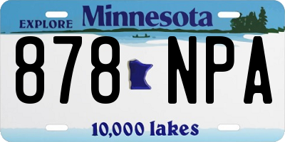 MN license plate 878NPA