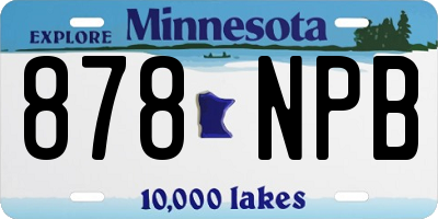 MN license plate 878NPB