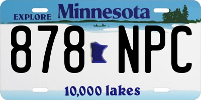 MN license plate 878NPC