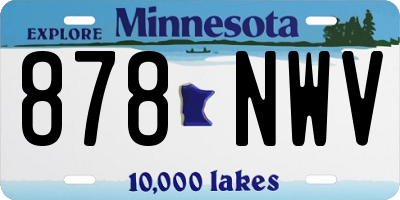 MN license plate 878NWV