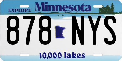 MN license plate 878NYS