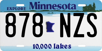 MN license plate 878NZS