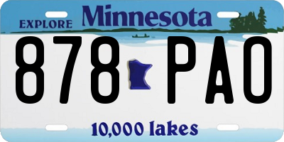 MN license plate 878PAO