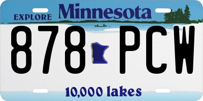 MN license plate 878PCW