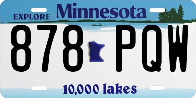 MN license plate 878PQW