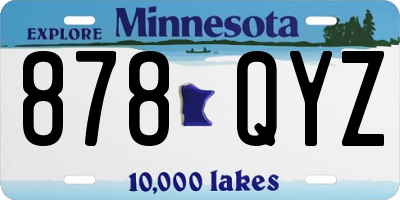 MN license plate 878QYZ