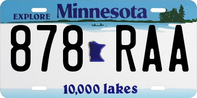 MN license plate 878RAA