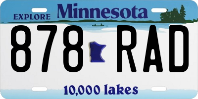 MN license plate 878RAD