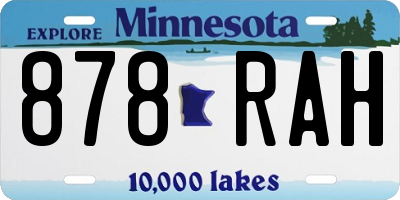 MN license plate 878RAH