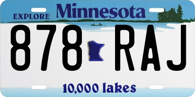 MN license plate 878RAJ