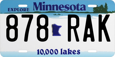 MN license plate 878RAK