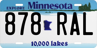 MN license plate 878RAL