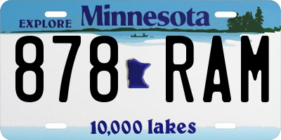 MN license plate 878RAM