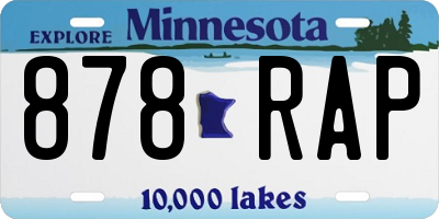 MN license plate 878RAP