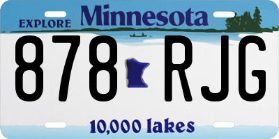 MN license plate 878RJG