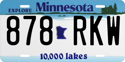 MN license plate 878RKW