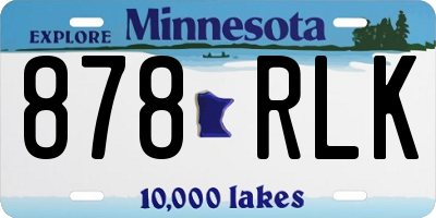 MN license plate 878RLK