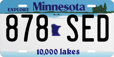 MN license plate 878SED