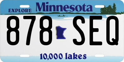 MN license plate 878SEQ