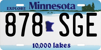 MN license plate 878SGE