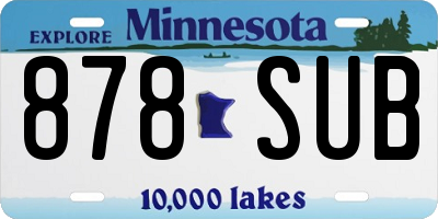 MN license plate 878SUB