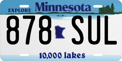 MN license plate 878SUL
