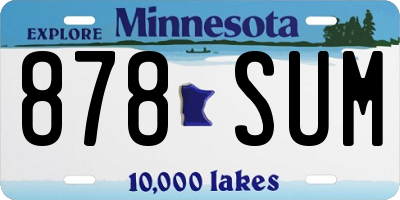 MN license plate 878SUM