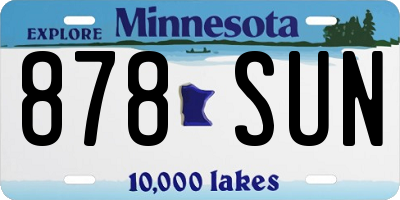 MN license plate 878SUN