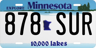 MN license plate 878SUR