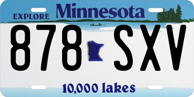 MN license plate 878SXV