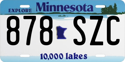 MN license plate 878SZC