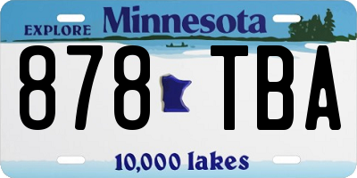 MN license plate 878TBA
