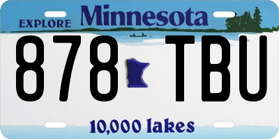 MN license plate 878TBU