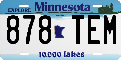 MN license plate 878TEM