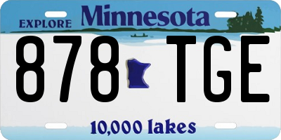 MN license plate 878TGE