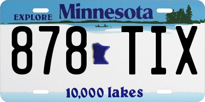 MN license plate 878TIX