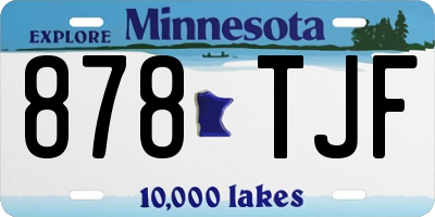 MN license plate 878TJF