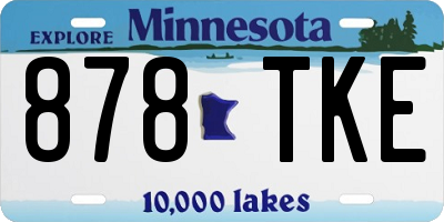 MN license plate 878TKE