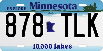 MN license plate 878TLK