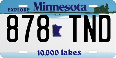 MN license plate 878TND