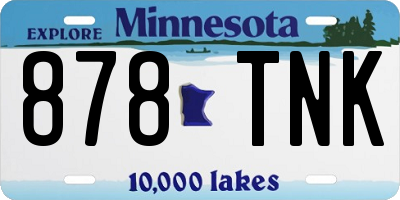 MN license plate 878TNK