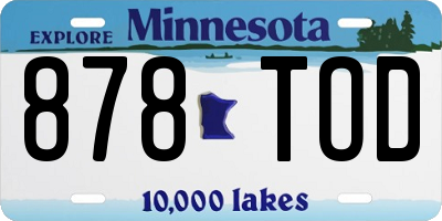 MN license plate 878TOD