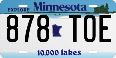 MN license plate 878TOE