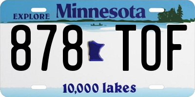 MN license plate 878TOF