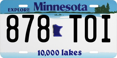 MN license plate 878TOI